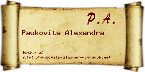 Paukovits Alexandra névjegykártya